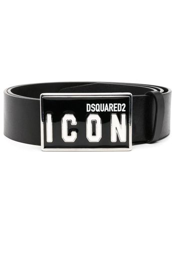 Dsquared2 logo-buckle leather belt - Schwarz