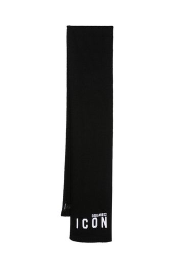 Dsquared2 Icon-print fine-knit scarf - Schwarz