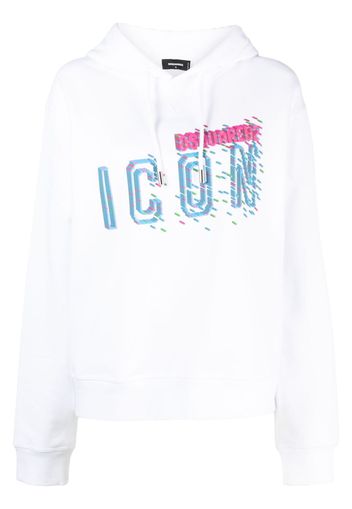 Dsquared2 logo-print cotton hoodie - Weiß