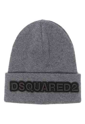 Dsquared2 embroidered-logo knitted beanie - Grau