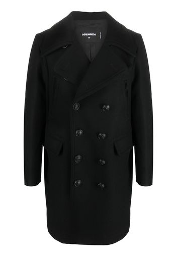 Dsquared2 logo-button double-breasted coat - Schwarz