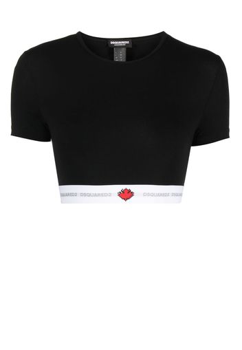 Dsquared2 logo-underband cropped T-shirt - Schwarz