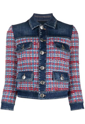 Dsquared2 panelled denim jacket - Blau