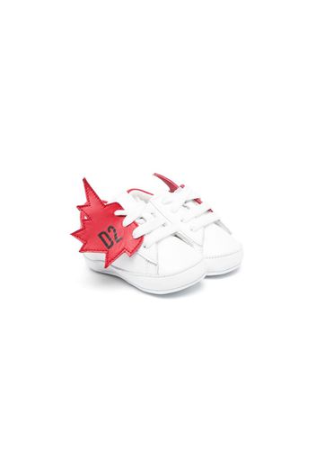 Dsquared2 Kids logo-patch leather sneakers - Weiß