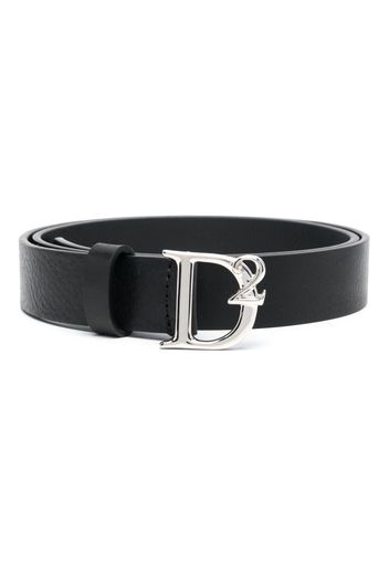 Dsquared2 D2 Statement logo-buckle leather belt - Schwarz