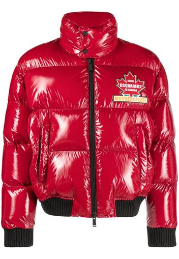 Dsquared2 patent-finish padded jacket - Rot