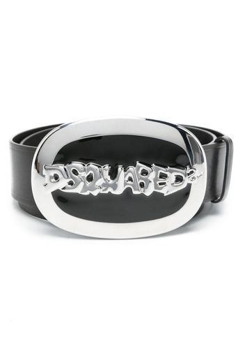 Dsquared2 logo-plaque leather belt - Schwarz