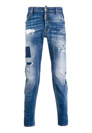 Dsquared2 Gerade Distressed-Jeans - Blau