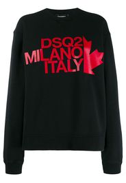 Dsquared2 Langarmshirt mit Print - Schwarz