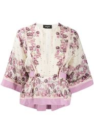 Dsquared2 Bluse mit Blumen-Print - Rosa