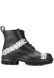 Dsquared2 Schnürstiefel mit Logo - Schwarz