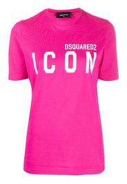 Dsquared2 T-Shirt mit Logo-Print - Rosa
