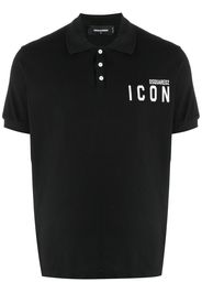 Dsquared2 Poloshirt mit Slogan-Print - Schwarz