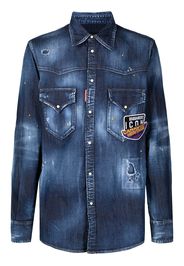 Dsquared2 Jeanshemd mit Logo-Patch - Blau