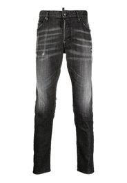 Dsquared2 Schmale Distressed-Jeans - Schwarz