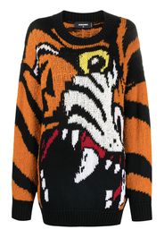 Dsquared2 Intarsien-Pullover mit Tigermuster - Orange