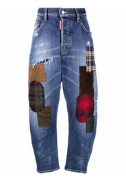 Dsquared2 Cropped-Jeans im Patchwork-Look - Blau