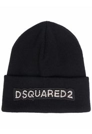 Dsquared2 Woll-Beanie mit Logo - Schwarz