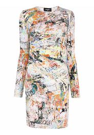 Dsquared2 Kleid mit abstraktem Print - Weiß