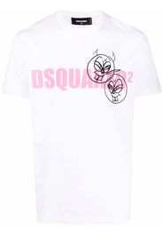 Dsquared2 T-Shirt mit Logo-Print - Weiß