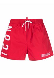Dsquared2 Badeshorts mit Logo-Print - Rot