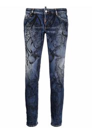 Dsquared2 Skinny-Jeans mit Print - Blau