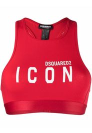 Dsquared2 logo-print cotton bra - Rot