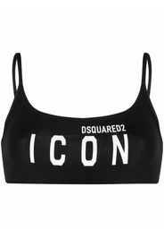 Dsquared2 logo print sports bra - Schwarz