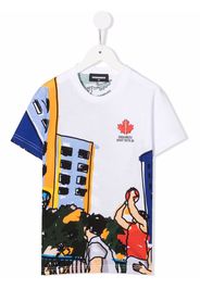 Dsquared2 Kids chest maple-leaf print T-shirt - Weiß