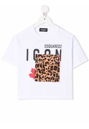 Dsquared2 Kids leopard-pocket T-shirt - Weiß