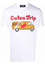 Dsquared2 T-Shirt mit "Caten Trip"-Print - Weiß