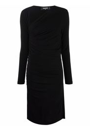 Dsquared2 asymmetric-neck ruched dress - Schwarz