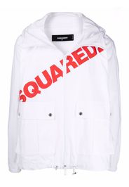 Dsquared2 logo-print cargo-pocket hoodie - Weiß