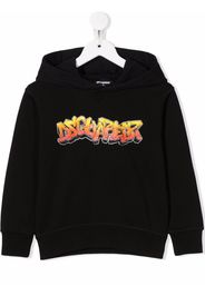 Dsquared2 Kids graffiti-print cotton hoodie - Schwarz
