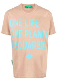 Dsquared2 slogan-print cotton T-shirt - Braun
