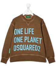 Dsquared2 Kids slogan-print logo sweatshirt - Braun