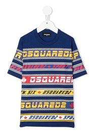 Dsquared2 Kids colour-block logo T-shirt - Blau