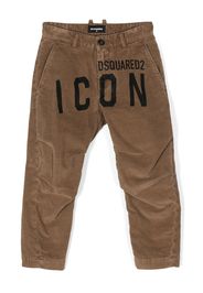 Dsquared2 Kids Icon logo-print corduroy trousers - Braun