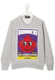 Dsquared2 Kids Meliertes Sweatshirt mit Print - Grau