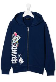 Dsquared2 Kids Kapuzenjacke mit Logo-Print - Blau