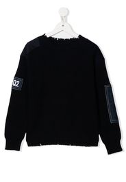 Dsquared2 Kids Strickpullover mit Logo-Patch - Blau