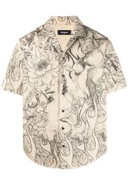Dsquared2 Hemd mit grafischem Print - Nude