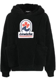 DSQUARED2 Fleece-Hoodie mit Logo-Patch - Schwarz