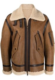 Dsquared2 Bikerjacke mit Shearling - Braun
