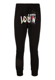Dsquared2 Icon splatter-print cotton track pants - Schwarz