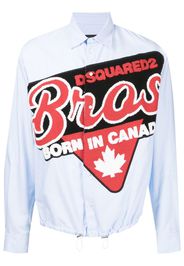 Dsquared2 logo-patch long-sleeve shirt - Blau