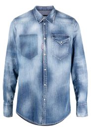 Dsquared2 acid wash denim shirt - Blau