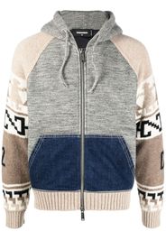 Dsquared2 intarsia-knit zip-up hoodie - Grau