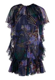 Dsquared2 ruffle-detail mini dress - Blau