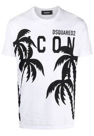 Dsquared2 T-Shirt mit Palmen-Print - Weiß